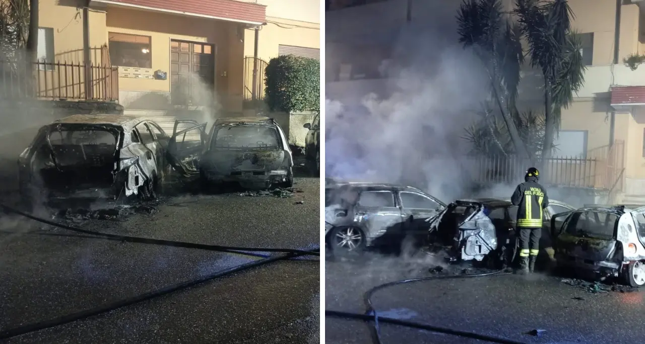 Incendio a Lamezia Terme, sei auto e una moto\u00A0in fiamme: non si esclude matrice dolosa\n
