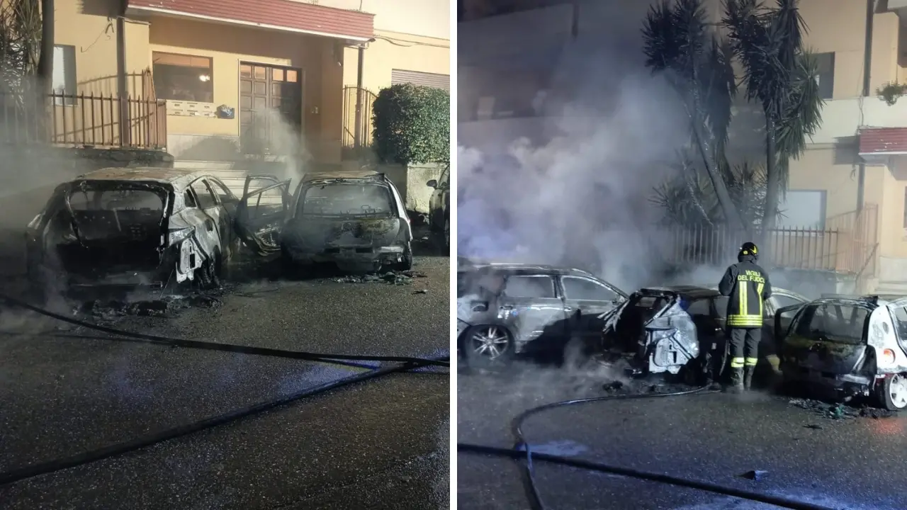Incendio a Lamezia Terme, sei auto e una moto\u00A0in fiamme: non si esclude matrice dolosa\n