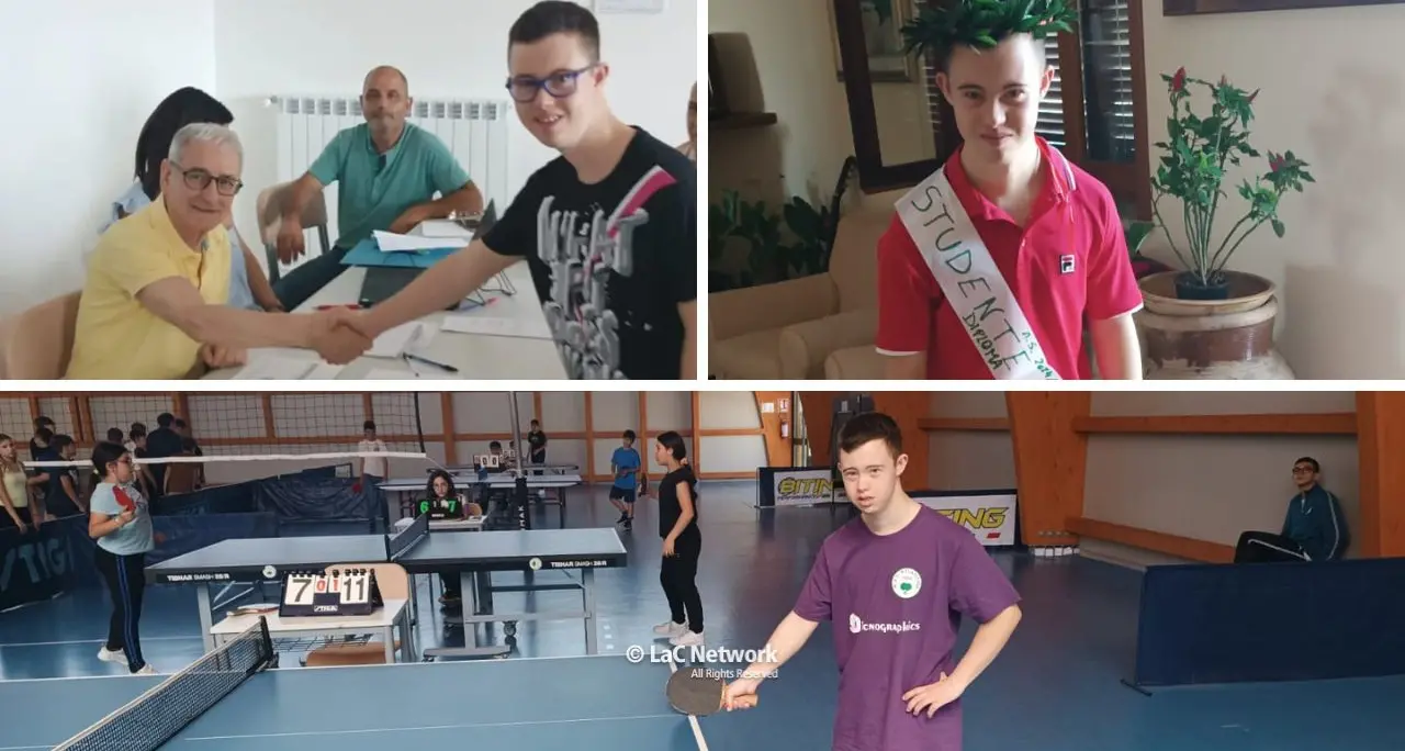 La maturità e i successi nello sport, per\u00A0Lorenzo la sindrome di Down non è un limite: «Mai fermarsi all’etichetta»\n