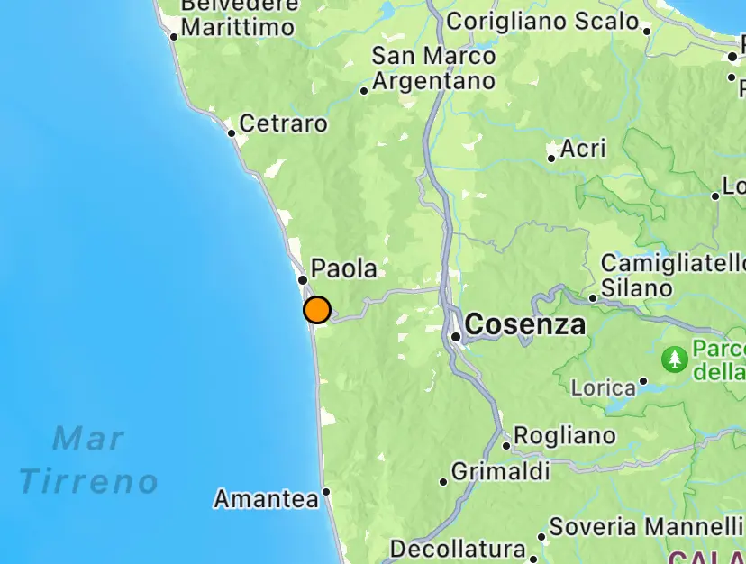 Terremoto nel Cosentino. Scossa a San Lucido nella notte