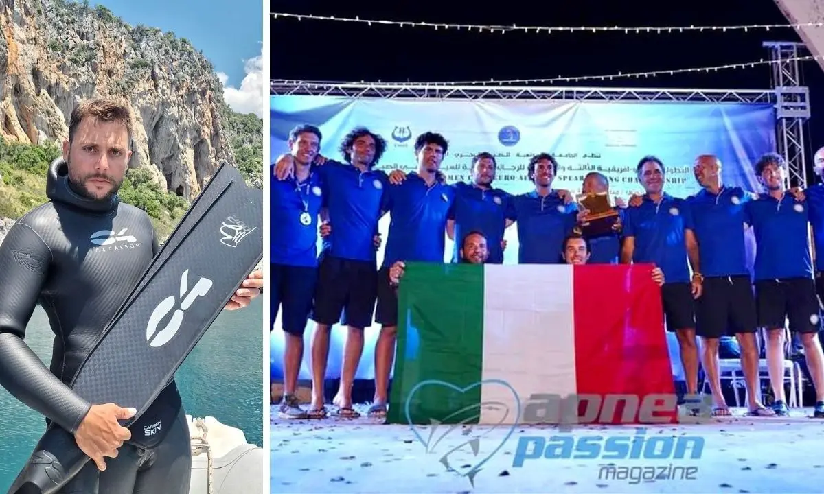 Il cosentino Andrea Fazzolari medaglia d'argento ai mondiali di pesca in apnea