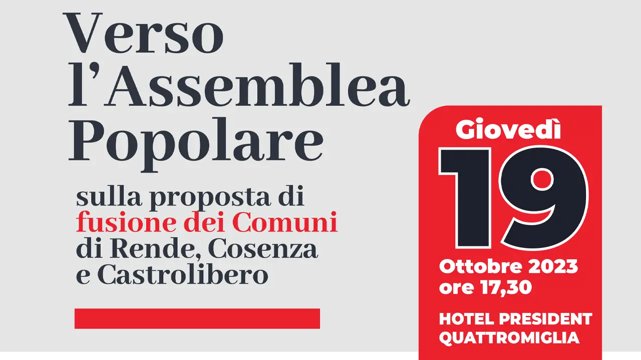 Rende, assemblea popolare contro la città unica: «E' una fusione a freddo»