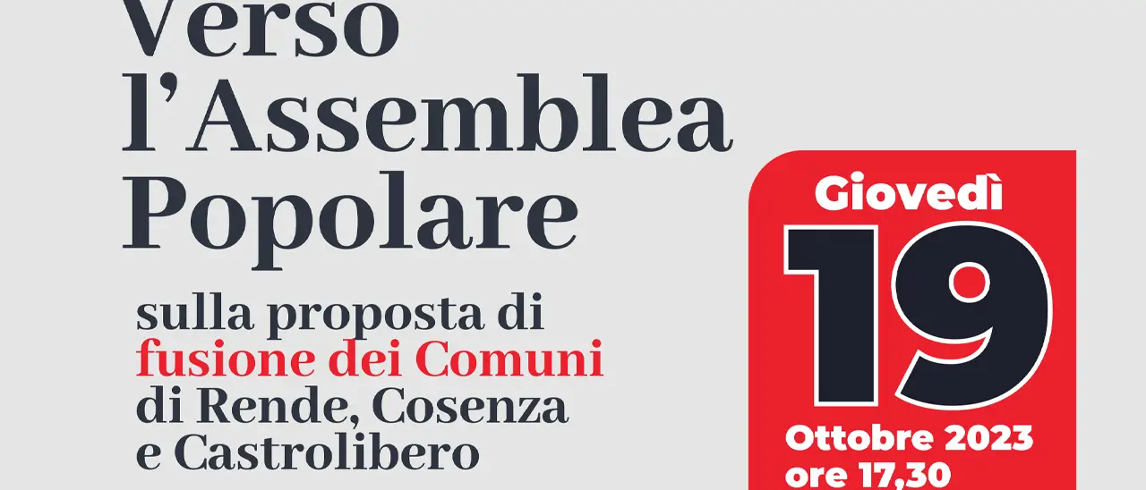 Rende, assemblea popolare contro la città unica: «E' una fusione a freddo»