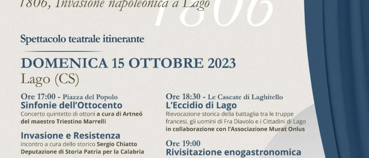 \"1806, Invasione napoleonica a Lago”, ecco una rievocazione storica itinerante