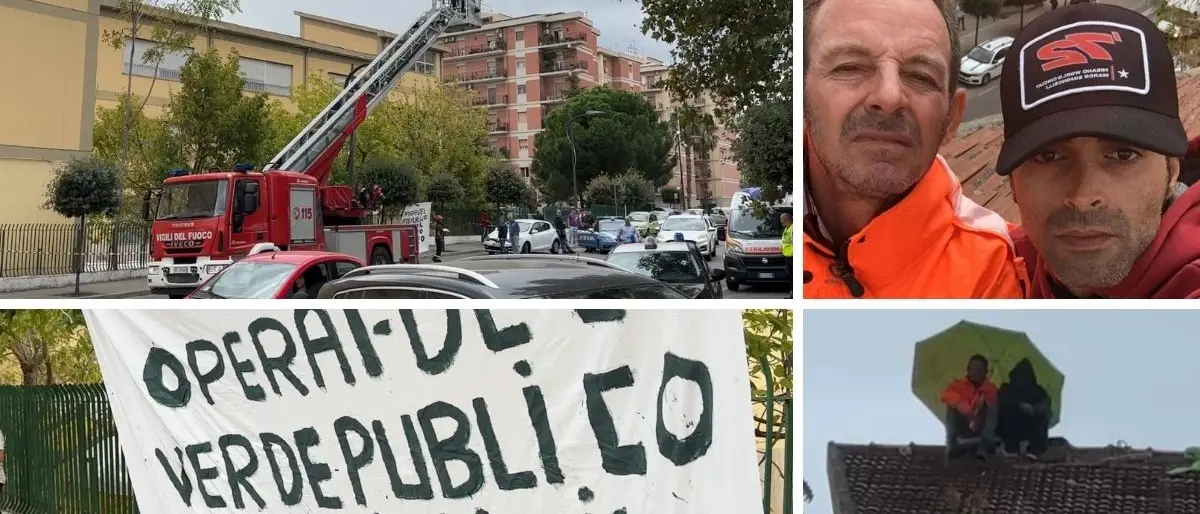 Protesta a Corigliano Rossano: due ex addetti al verde pubblico salgono sul tetto della scuola media \"Levi-Roncalli\"