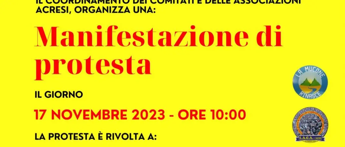 Acri scende in piazza, domani manifestazione organizzata da comitati e associazioni