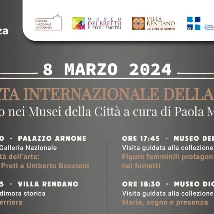Cosenza, ingresso gratuito nei musei per le donne: iniziativa per l'8 marzo