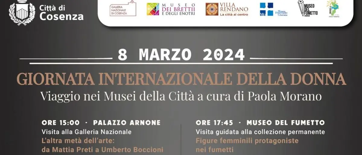 Cosenza, ingresso gratuito nei musei per le donne: iniziativa per l'8 marzo