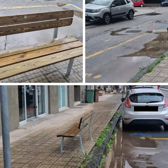 Cosenza, un lettore: «Installata una panchina davanti al parcheggio riservato ai disabili»
