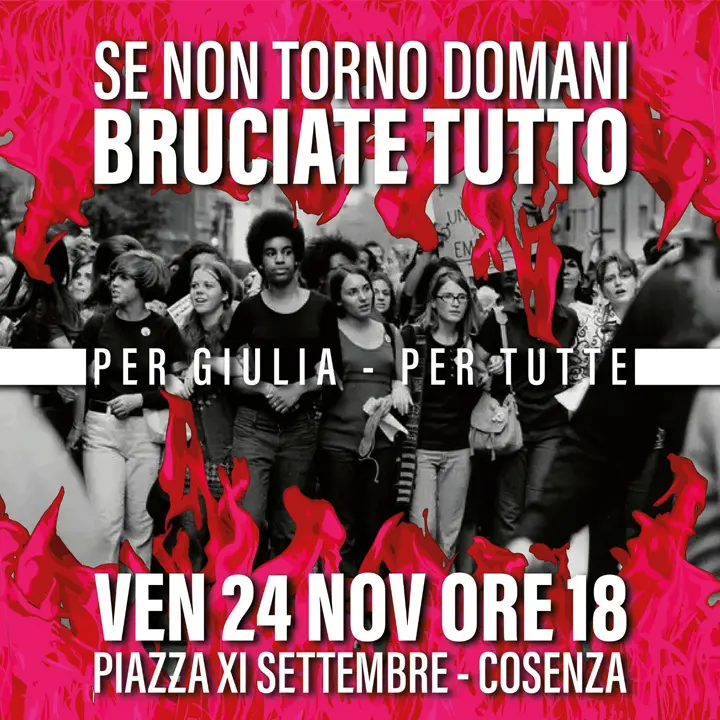 Cosenza venerdì in piazza per Giulia Cecchettin