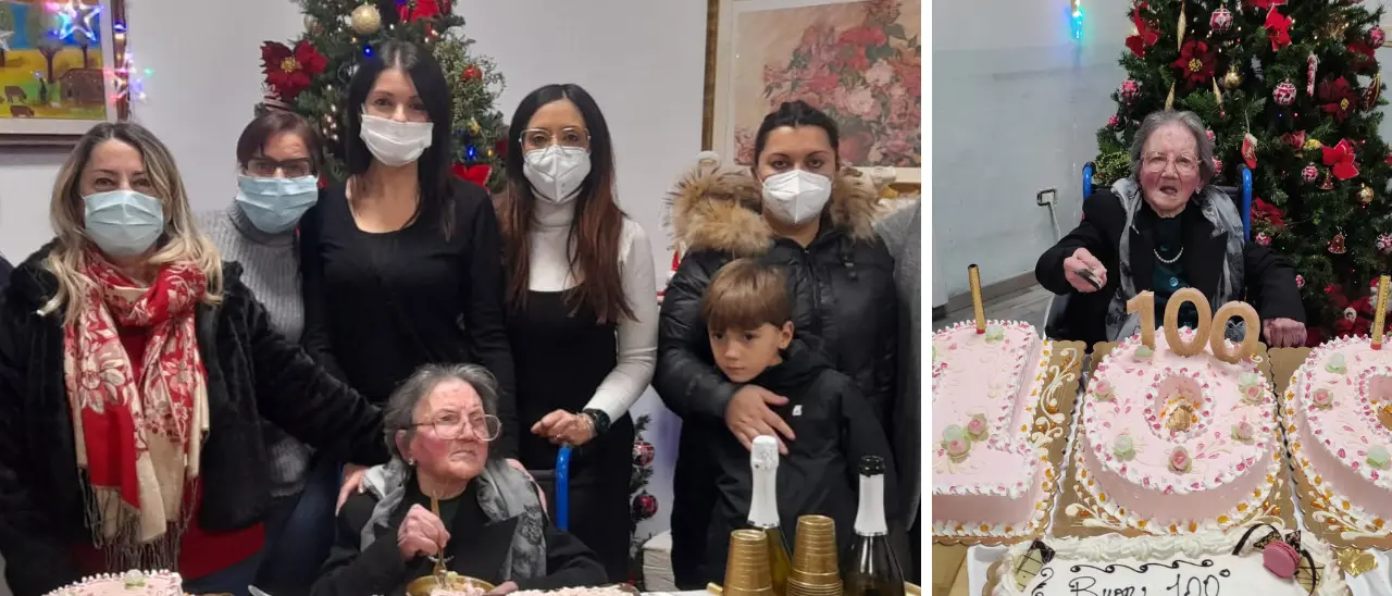 Mendicino festeggia la centenaria Valchiria Capizzano: mega torta con amici e parenti