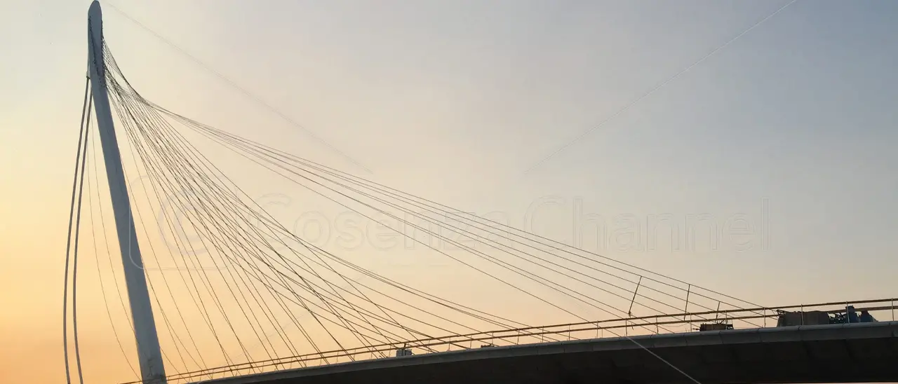 Truffatore in fuga si lancia dal ponte Calatrava: finisce in ospedale