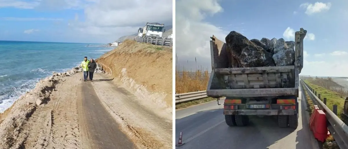 Amantea, riaperto il tratto di strada della Statale 18 dopo le mareggiate di dicembre