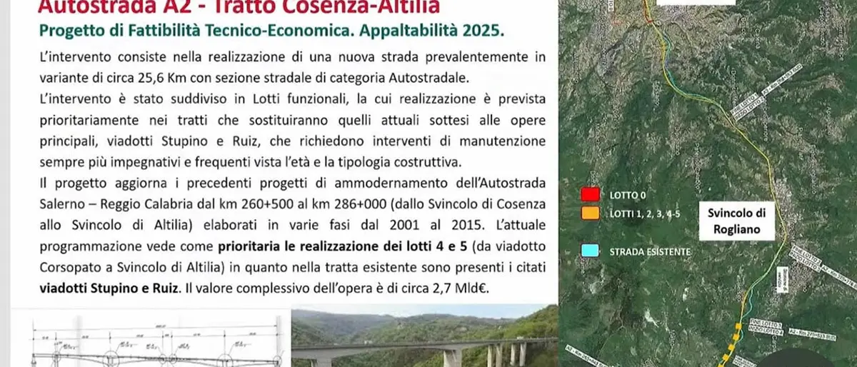 Autostrada, in arrivo un tratto nuovo di zecca per Cosenza-Altilia