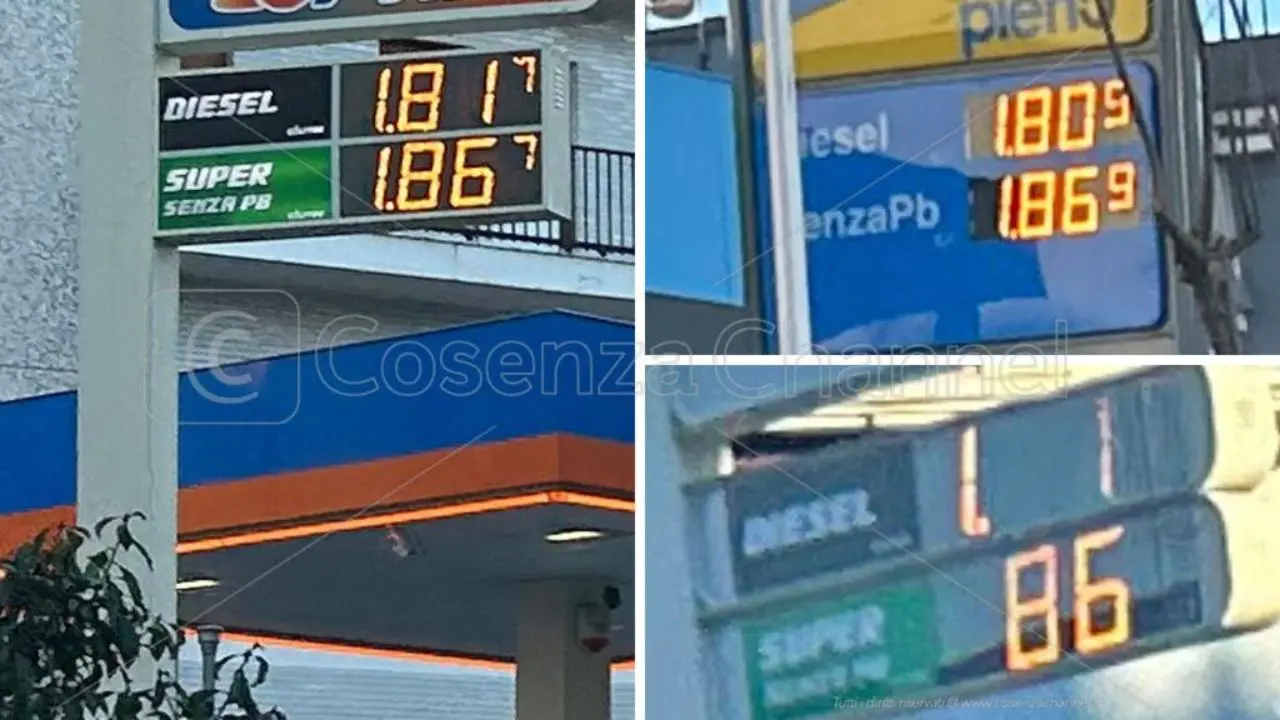 Cosenza, torna a crescere il costo del carburante