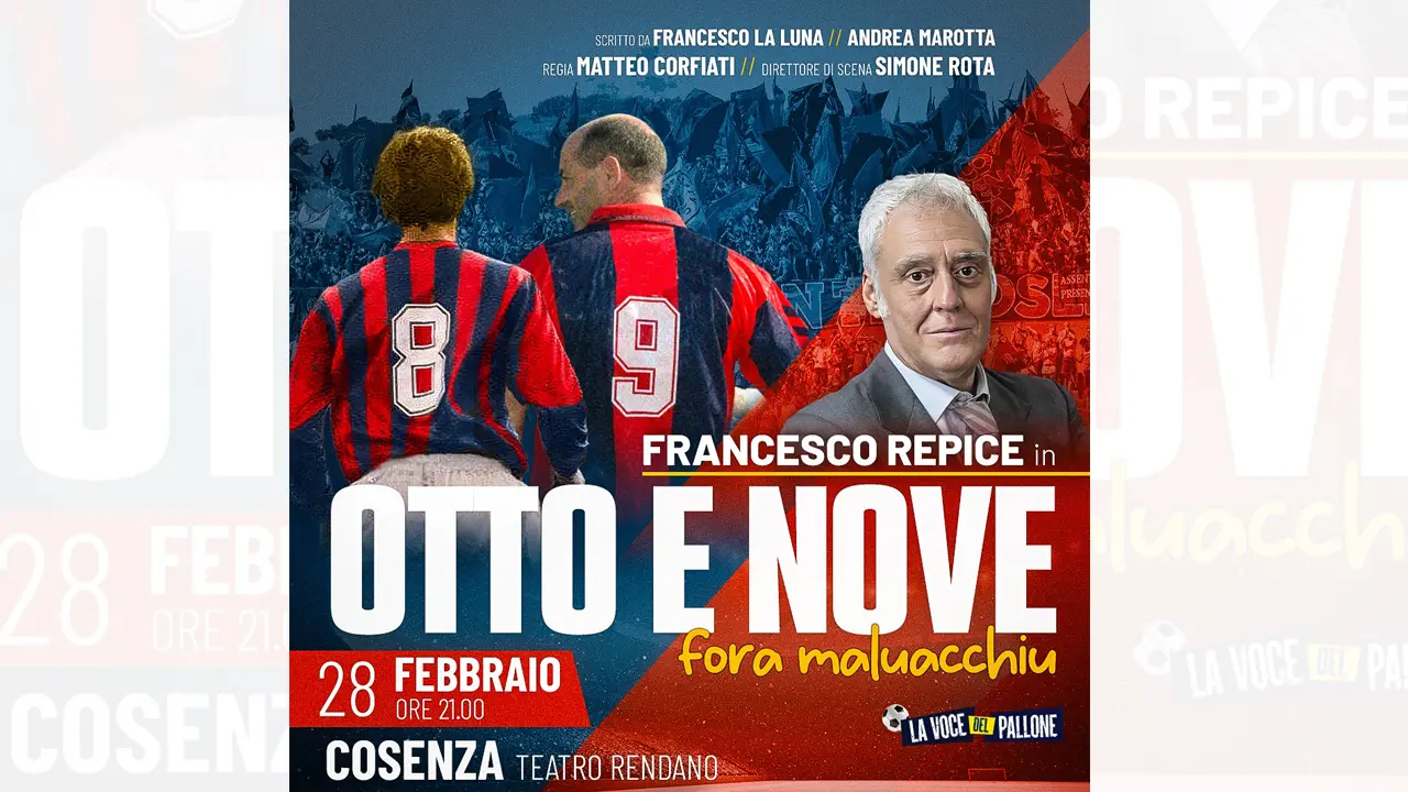 Francesco Repice arriva al Rendano con uno spettacolo sul Cosenza Calcio