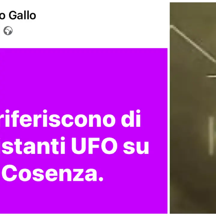 Avvistamento Ufo ieri su Cosenza. L’ex delegato Gallo: “Tante segnalazioni”