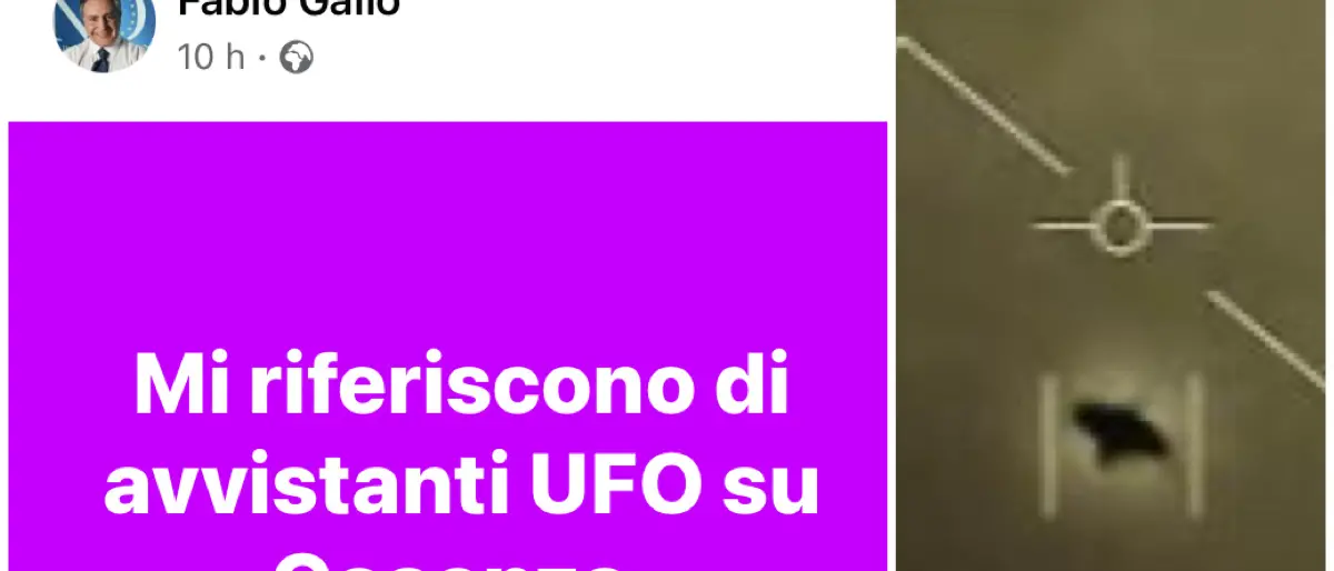 Avvistamento Ufo ieri su Cosenza. L’ex delegato Gallo: “Tante segnalazioni”