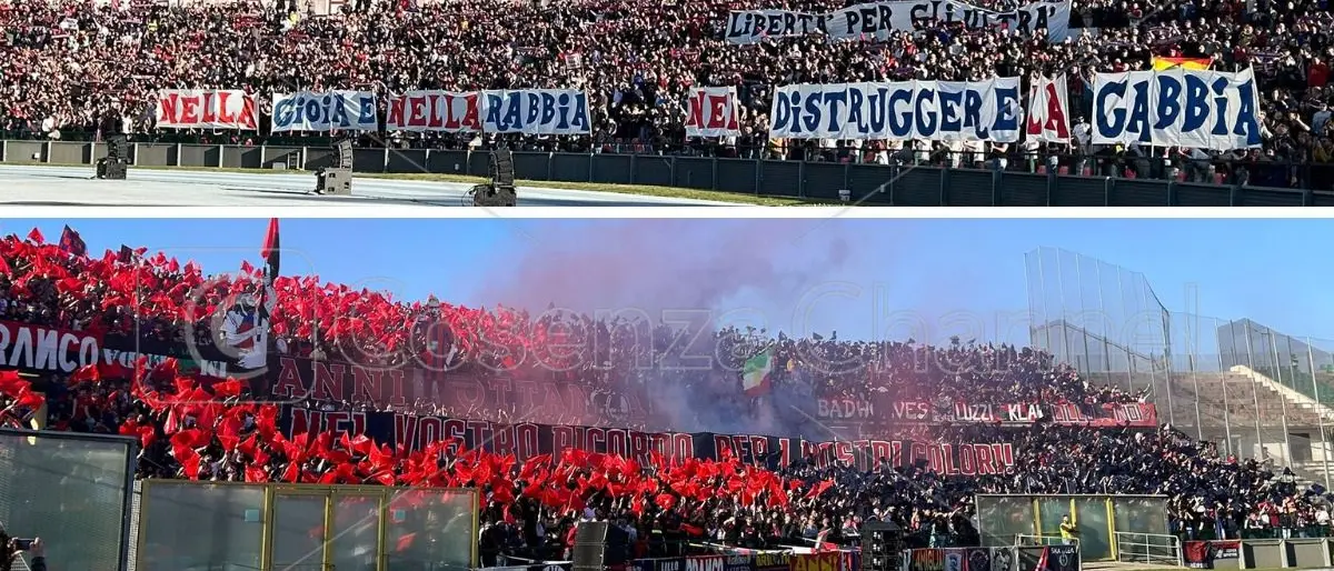 Cosenza-Catanzaro: la Curva Nord ricorda i tifosi scomparsi. \"Sud\" in protesta