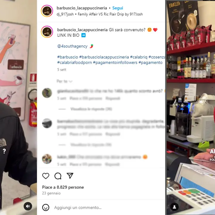 In un bar di Cosenza la colazione si paga in follower