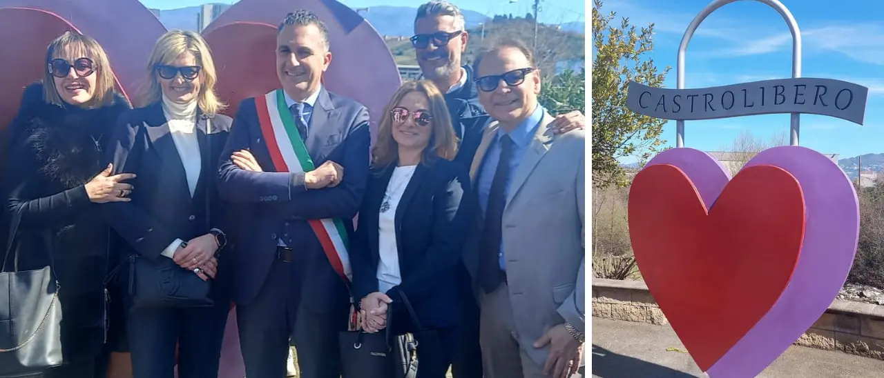 Castrolibero, installato un cuore con un lucchetto alle porte del territorio comunale