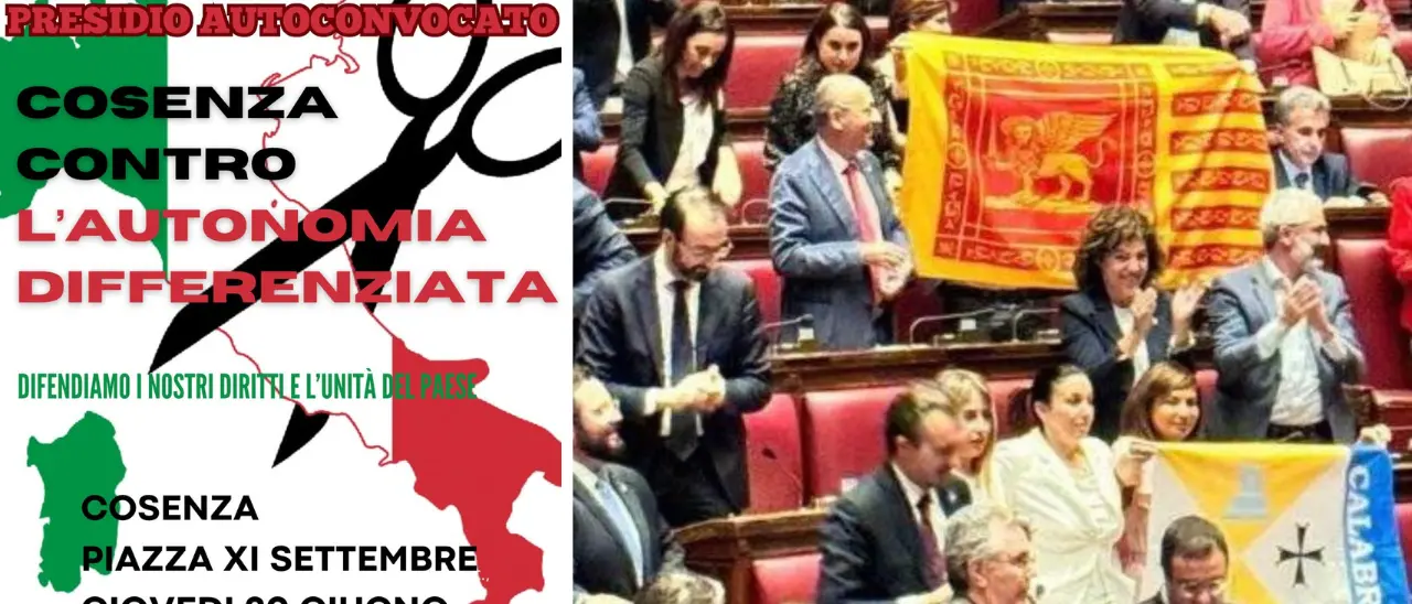 Autonomia differenziata, alle 19 manifestazione a Cosenza. Occhiuto: «Regalo a Salvini»