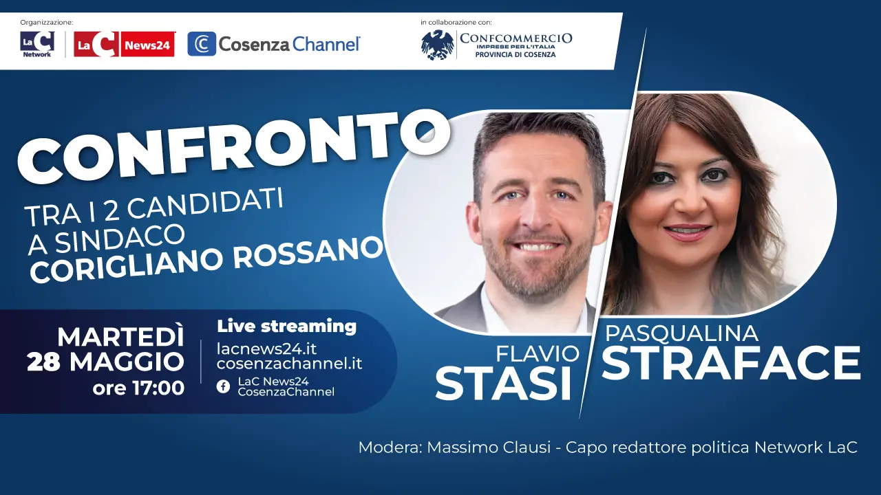 Cosenza Channel e LaCnews24 mettono a confronto Stasi e Straface: il duello in diretta streaming sui nostri canali social