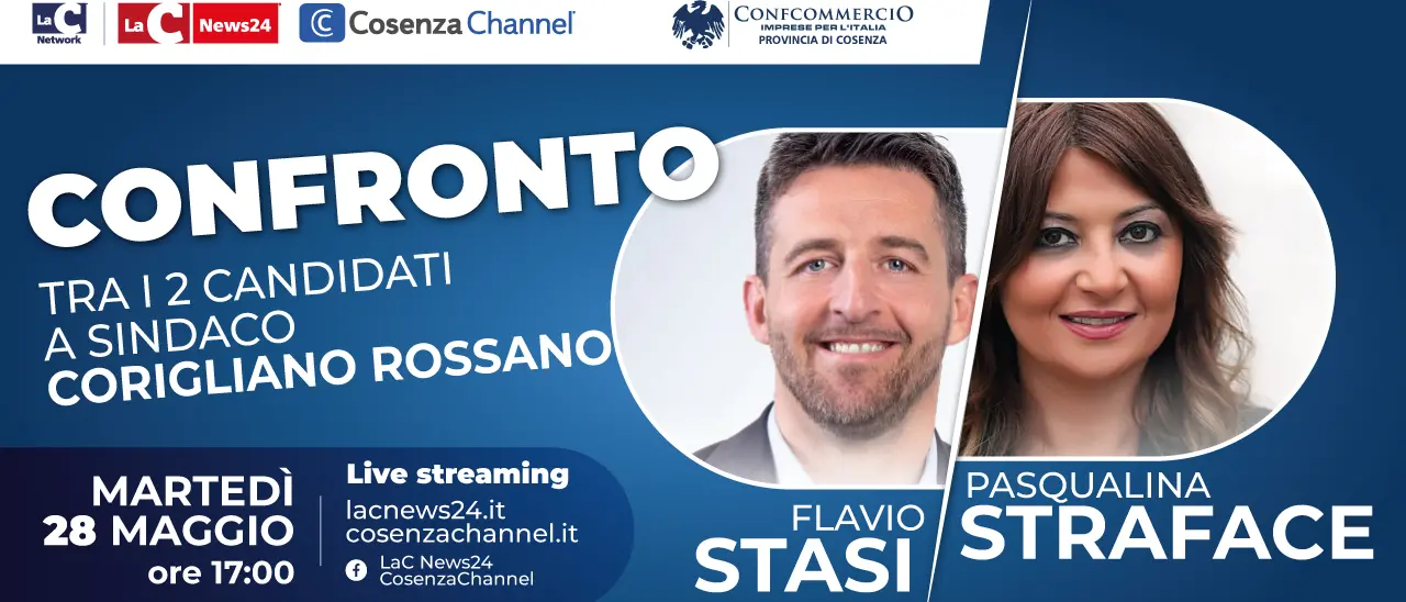 Cosenza Channel e LaCnews24 mettono a confronto Stasi e Straface: il duello in diretta streaming sui nostri canali social
