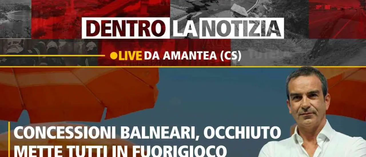 Concessioni balneari in Calabria, a Dentro la notizia faccia a faccia con il presidente Occhiuto