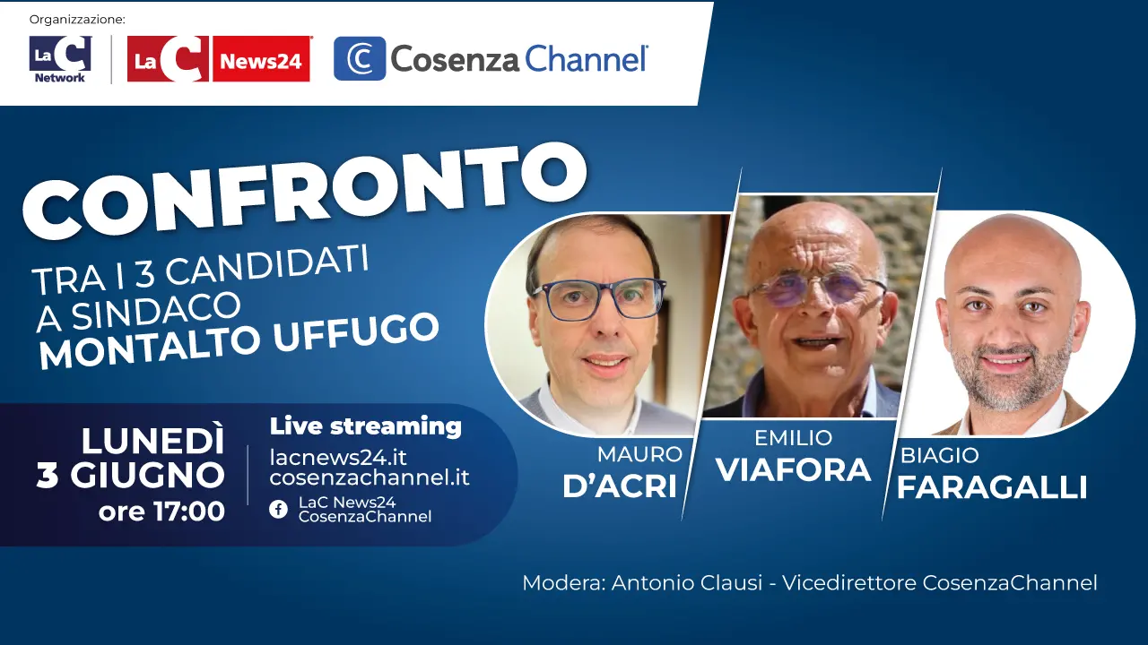 Cosenza Channel e LaC News24 a Montalto Uffugo per il confronto tra i candidati a sindaco