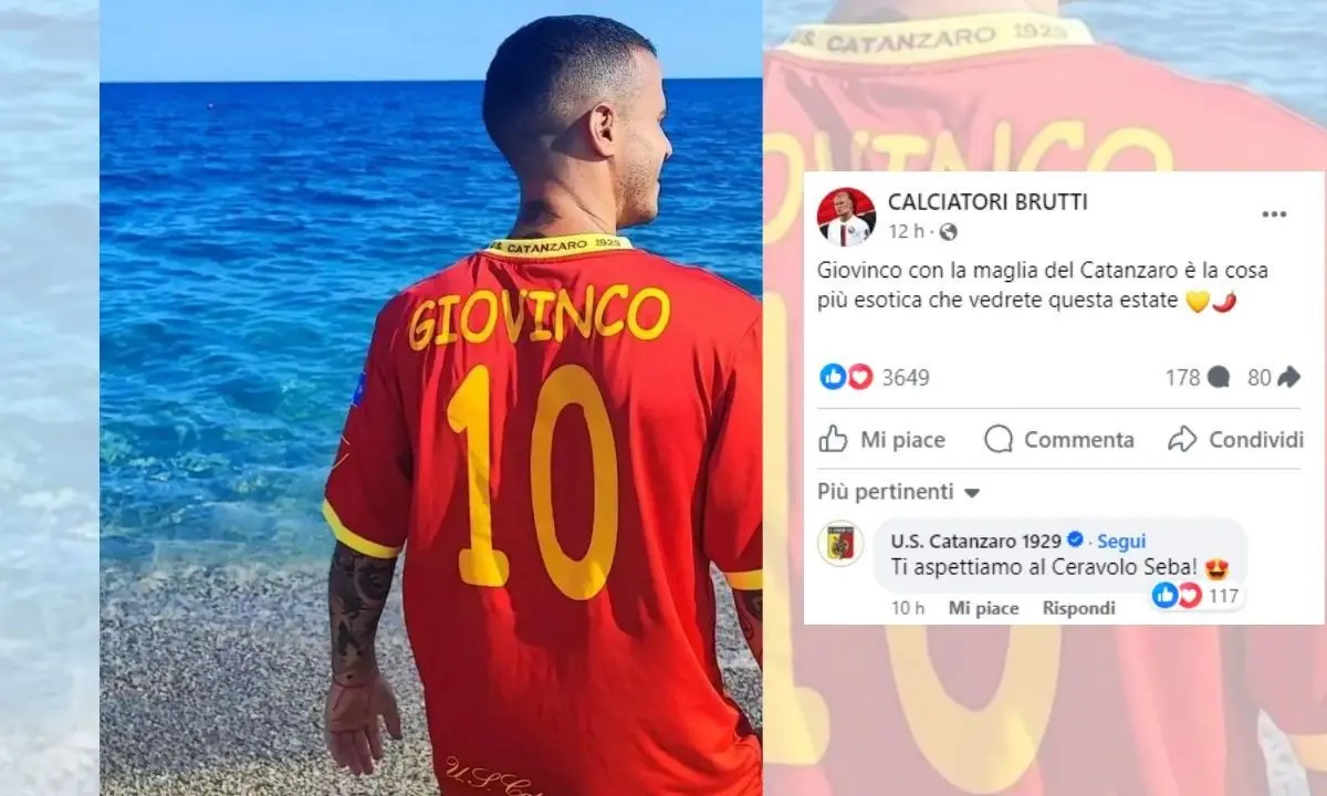 La \"formica atomica\" si fa un selfie con la maglia del Catanzaro