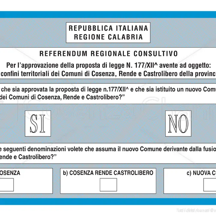 Oggi il referendum per la creazione della città unica tra Cosenza, Rende e Castrolibero
