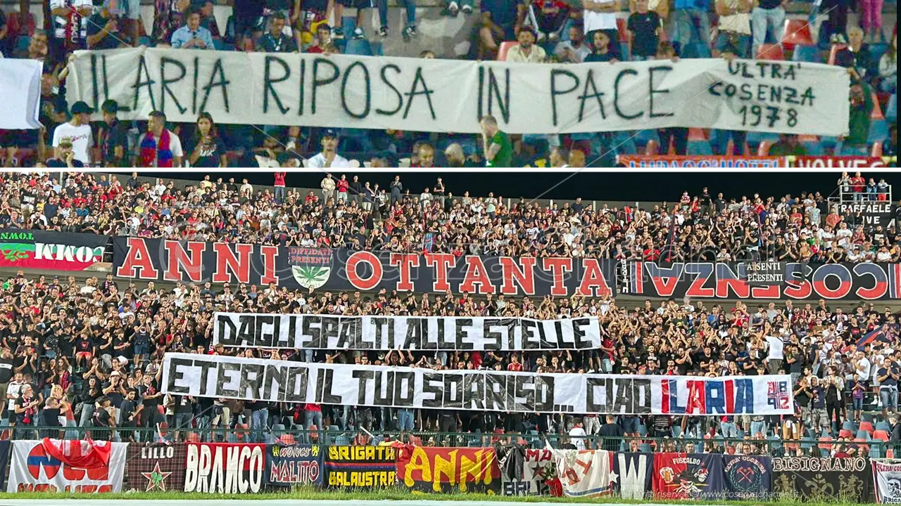 Cosenza-Spezia nel ricordo di Ilaria Mirabelli. La commozione dei tifosi