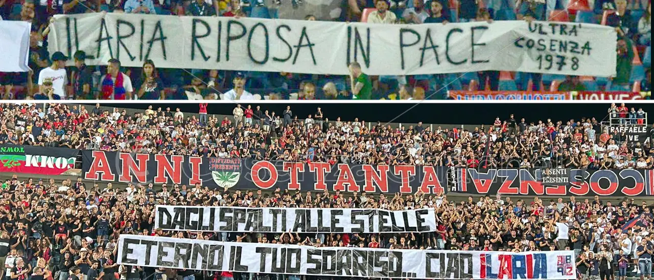 Cosenza-Spezia nel ricordo di Ilaria Mirabelli. La commozione dei tifosi
