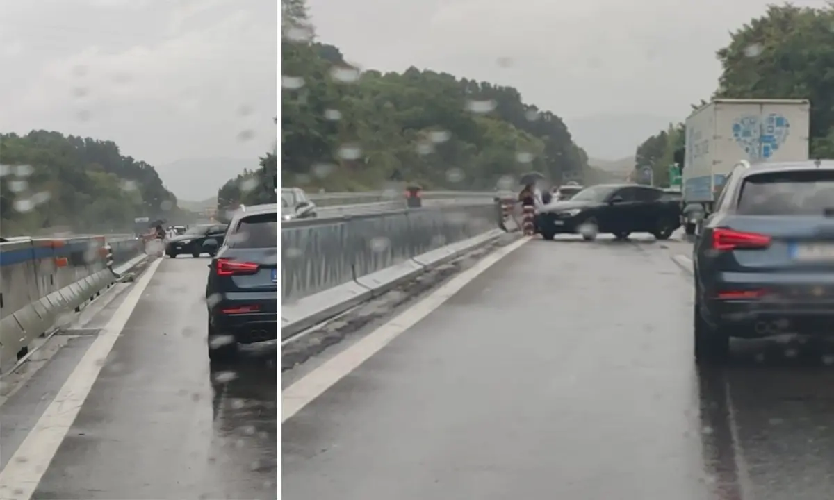 Testacoda sull'A2 in direzione Rogliano. Traffico rallentato