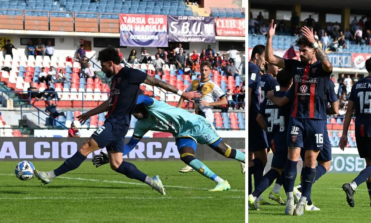 La Juve Stabia scappa ma Ricciardi la riagguanta: il Cosenza si accontenta del pari in dieci uomini