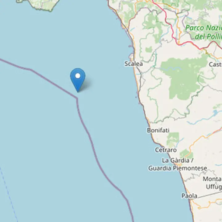 Terremoto a largo di San Nicola Arcella, scossa di magnitudo 3.9