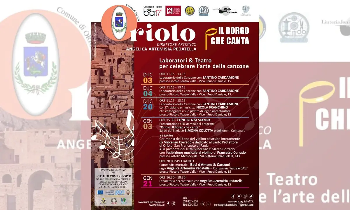 Oriolo è il borgo che canta, un inverno nel segno della musica