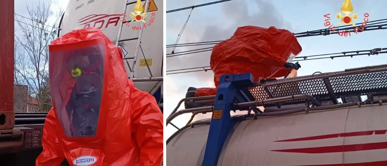 Fuscaldo, pericolo fuoriuscita chimica a Fuscaldo. L'intervento dei Vigili del Fuoco