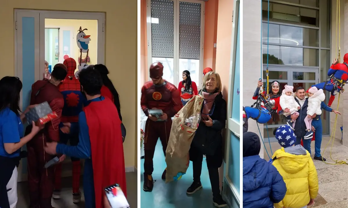 Arrivano i supereroi all'Annunziata per far visita ai piccoli pazienti di Pediatria