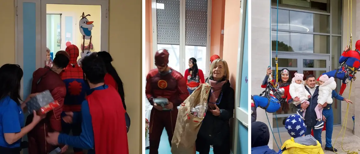 Arrivano i supereroi all'Annunziata per far visita ai piccoli pazienti di Pediatria
