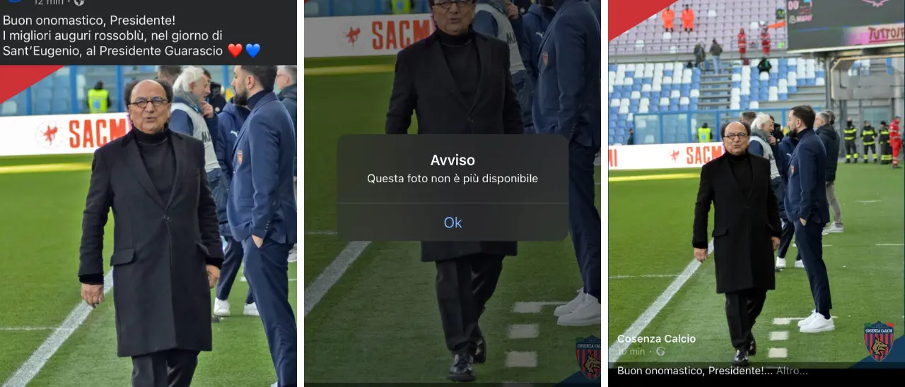 Cosenza Calcio, social in fiamme: auguri a Guarascio, post eliminato, poi commenti chiusi