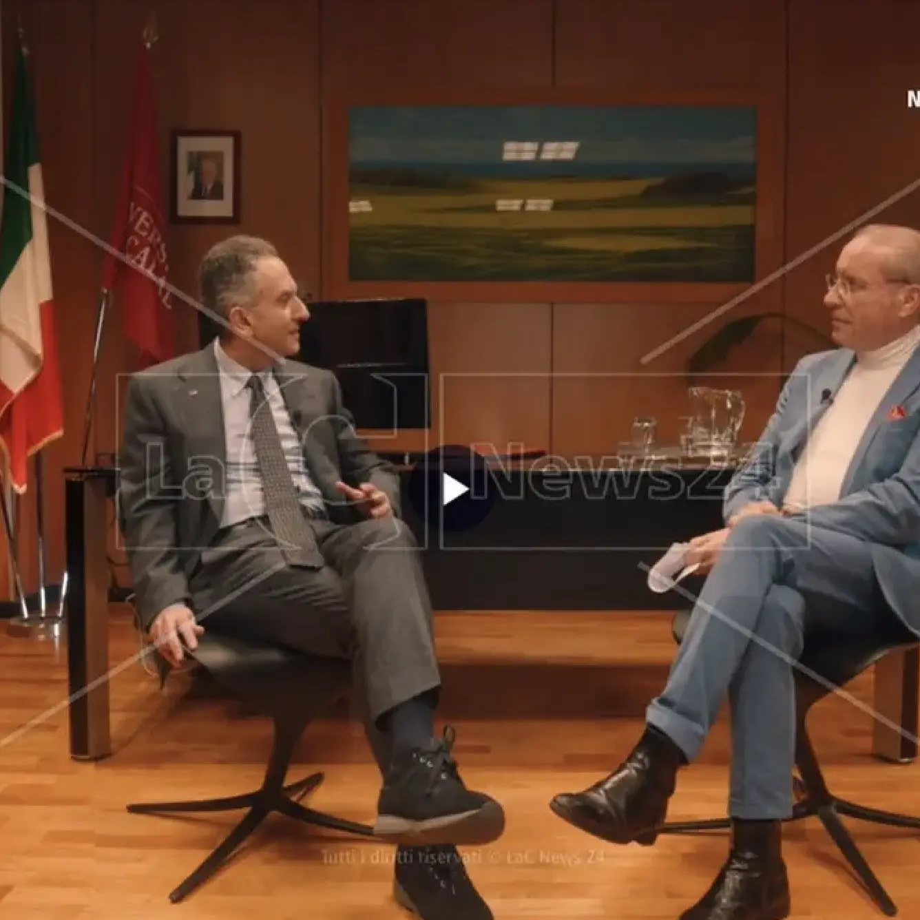 Calabrese dell'anno, il direttore di LaCNews Franco Laratta a tu per tu con il rettore Leone