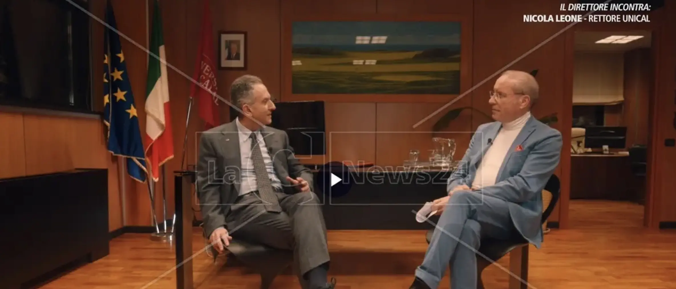 Calabrese dell'anno, il direttore di LaCNews Franco Laratta a tu per tu con il rettore Leone