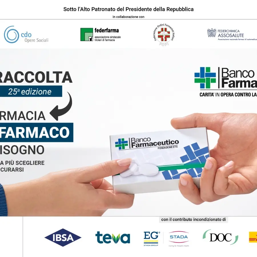 Tornano le giornate di raccolta del farmaco: un aiuto concreto per 436mila indigenti