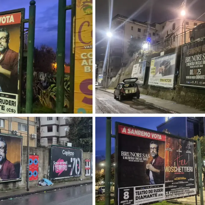 A Cosenza è già Sanremo mania. La città tappezzata dai manifesti \"Vota Brunori\"