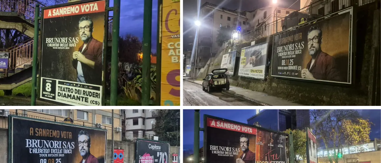 A Cosenza è già Sanremo mania. La città tappezzata dai manifesti \"Vota Brunori\"