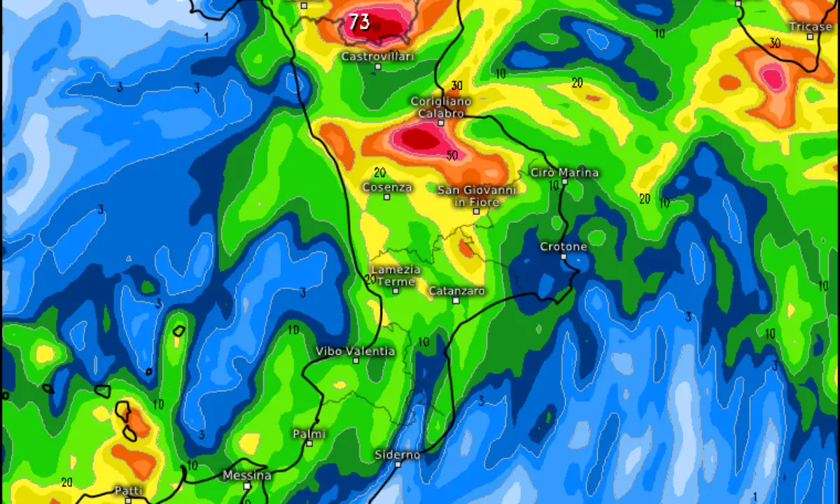 Meteo Cosenza, nel weekend in arrivo temporali e neve sui monti