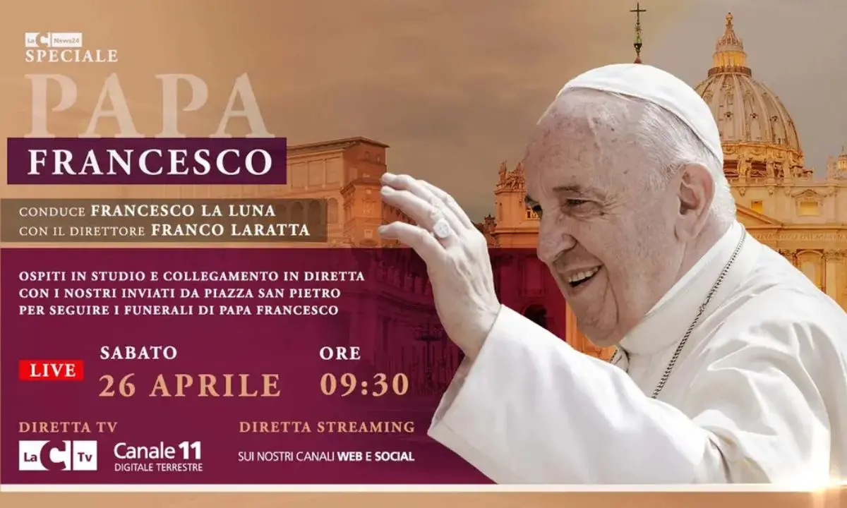 Sabato i funerali di Papa Francesco: lo speciale in diretta su LaC TV a partire dalle 9.30