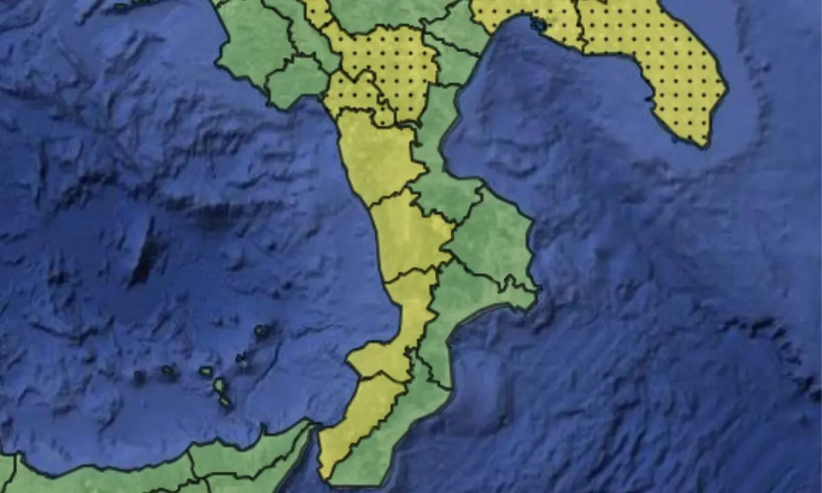 Allerta meteo gialla in Calabria, ecco dove e quando | SCHEDA